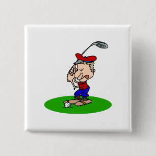 Chapa Cuadrada Golfista enojado
