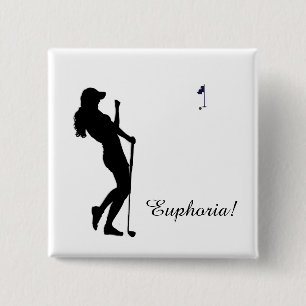 Chapa Cuadrada Golfista femenina personalizada