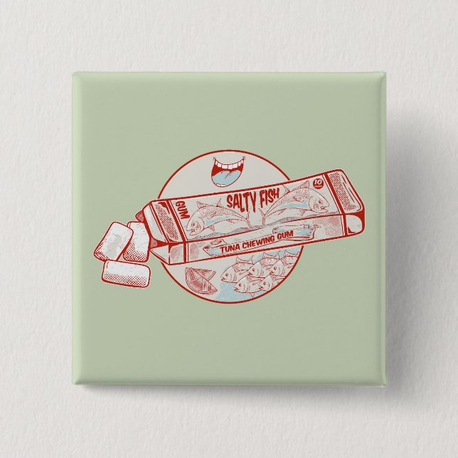Chapa Cuadrada Goma de mascar divertido sabor de atún (Anverso)
