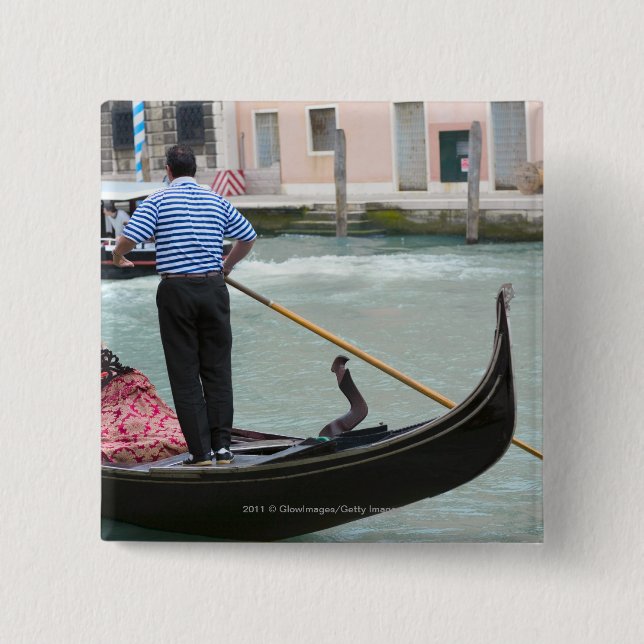 Chapa Cuadrada Góndolas en el canal de Venecia (Anverso)
