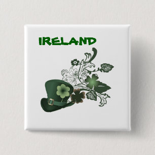 Chapa Cuadrada Gorra de Shamrock elegante de Irlanda