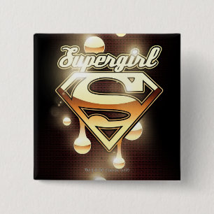 Chapa Cuadrada Goteos del oro de Supergirl