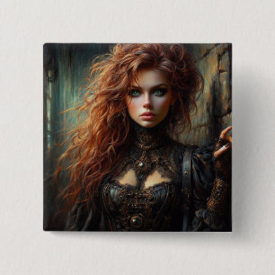 Chapa Cuadrada Gótica steampunk femenina