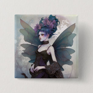 Chapa Cuadrada Gótico Dark Fairy Chica Fantasy Art