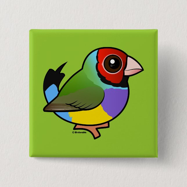 Chapa Cuadrada Gouldian Finch (Anverso)