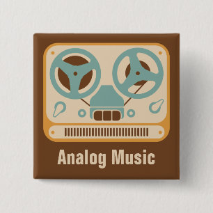 Chapa Cuadrada Grabadora de carrete de Music❞ del ❝Analog