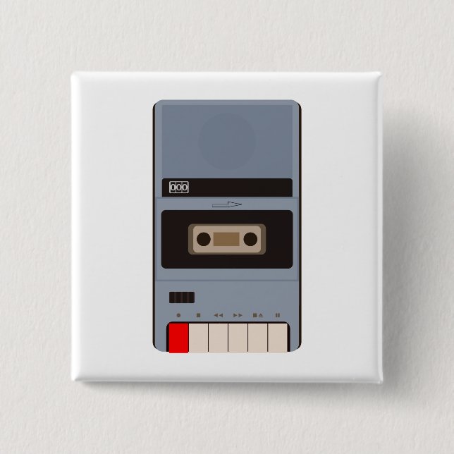 Chapa Cuadrada Grabadora del casete (Anverso)