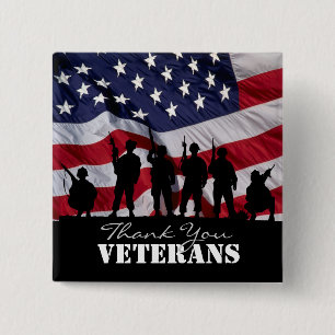 Chapa Cuadrada Gracias los veteranos