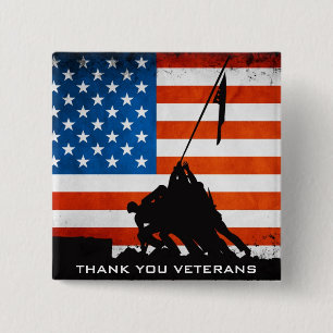 Chapa Cuadrada Gracias los veteranos