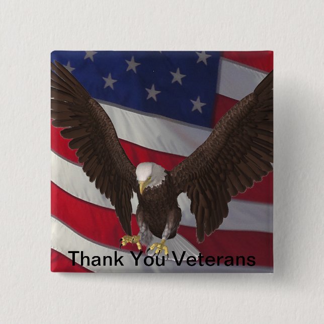 Chapa Cuadrada Gracias los veteranos (Anverso)