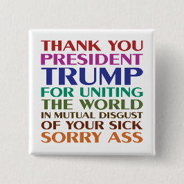 Chapa Cuadrada Gracias Presidente Trump - Anti Trump