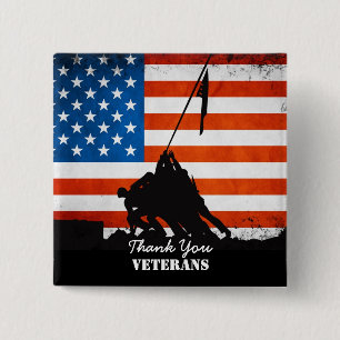 Chapa Cuadrada Gracias Veteranos