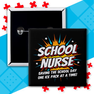 Chapa Cuadrada Graciosa Apreciación de Enfermeras de Superheroína