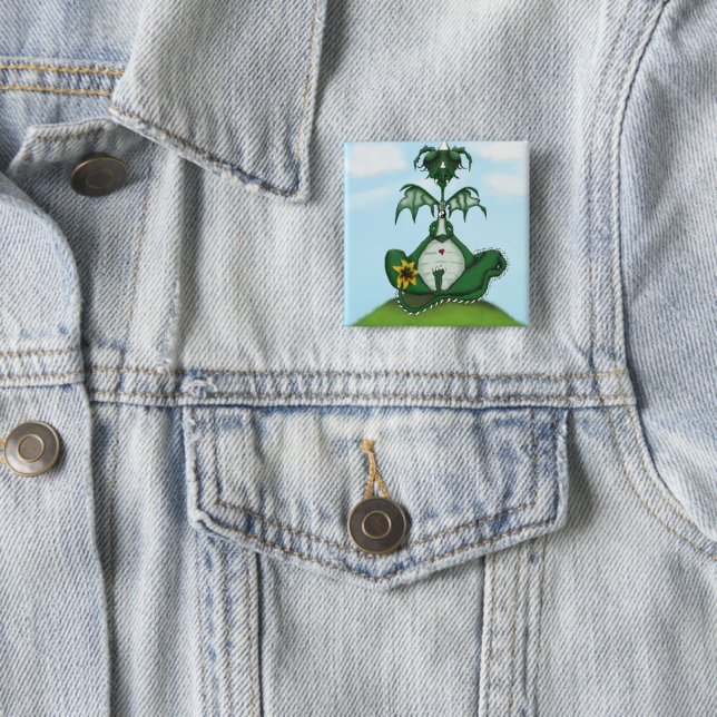 Chapa Cuadrada Graciosa pintura de dragones de Yogi (In situ)