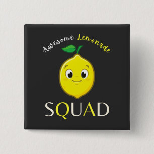 Chapa Cuadrada Gracioso Cute Sonriente Lemon Awesome Lemonade Squ