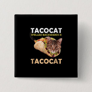 Chapa Cuadrada Gracioso gato tacocat taco barato tirado hacia atr