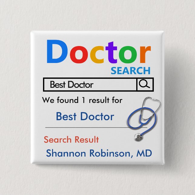 Chapa Cuadrada Gracioso Personalizado Mejor Regalo Médica (Anverso)