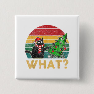 Chapa Cuadrada Gracioso suéter Navidad Shirt Naughty Cat San