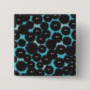 Chapa Cuadrada Graciosos monstruos esponjosos negros