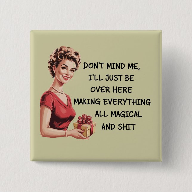 Chapa Cuadrada Graciosos regalos de alojamiento navideño navidad  (Anverso)