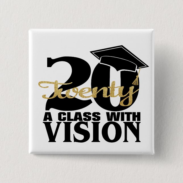 Chapa Cuadrada Graduación 2020 Clase A Con Visión (Anverso)