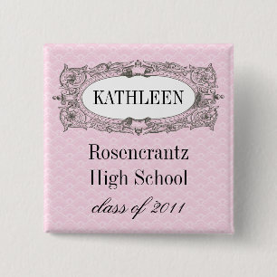 Chapa Cuadrada Graduación adornada del rosa del marco
