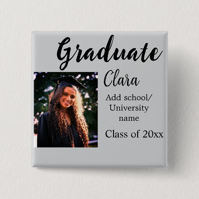 Chapa Cuadrada Graduación añadir clase de nombre de 20xx congrats (Anverso)