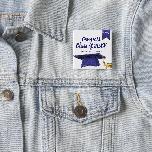 Chapa Cuadrada Graduación Clase de 20XX Personalizado de la cubie (In situ)