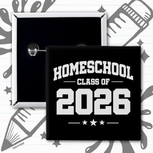 Chapa Cuadrada Graduación de la Clase de 2026 de Educación en Cas