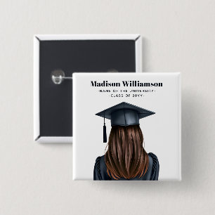 Chapa Cuadrada Graduación moderna personalizada Graduada mujer