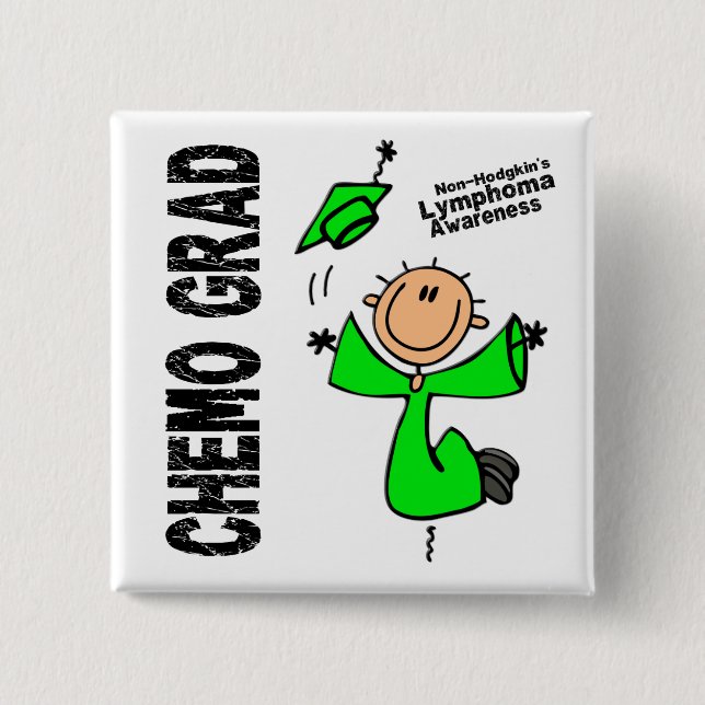 Chapa Cuadrada GRADUADO 1 del linfoma CHEMO de Non-Hodgkins (Anverso)