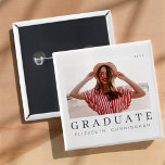 Chapa Cuadrada Graduado 20XX Guay moderno Minimalista simple<br><div class="desc">Este diseño sencillo y moderno se compone de tipografía serif. "GRADUATE" en un bloque de color.</div>