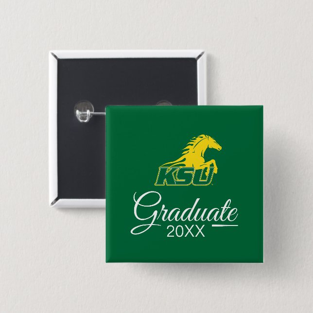 Chapa Cuadrada Graduado de la Universidad Estatal de KSU Kentucky (Anverso y reverso)