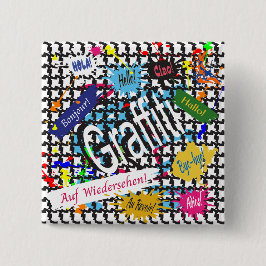 Chapa Cuadrada Graffiti de saludos