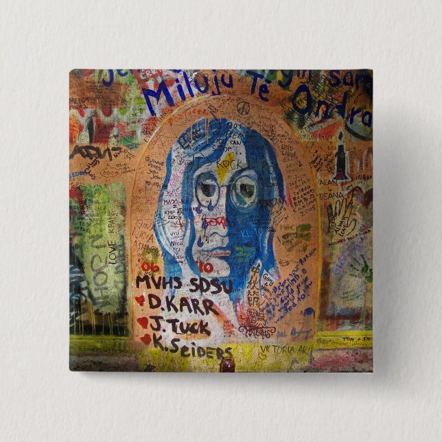 Chapa Cuadrada Graffiti - Praga (Anverso)