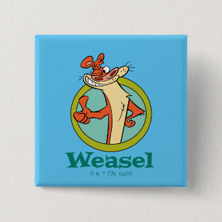 Chapa Cuadrada Gráfica de caracteres de Thumbs Up de Weasel