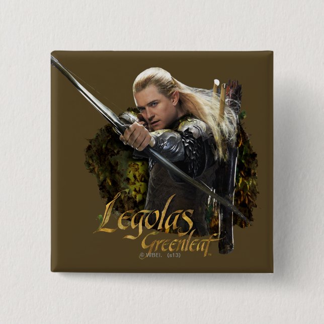 Chapa Cuadrada Gráfica de paro de dibujos de LEGOLAS GREENLEAF™ (Anverso)