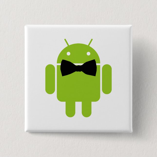 Chapa Cuadrada Gráfico androide formal del icono del robot (Anverso)