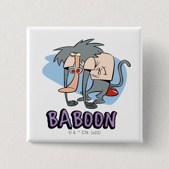 Chapa Cuadrada Gráfico de caracteres de Baboon de I.R. (Anverso)