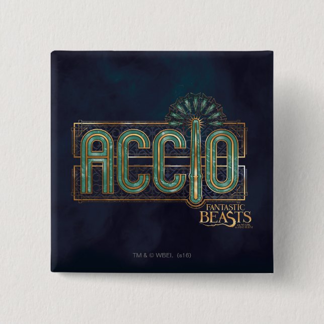 Chapa Cuadrada Gráfico de ortografía Jade Art Deco ACCIO™ (Anverso)