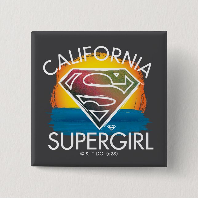 Chapa Cuadrada Gráfico de Sunset de Supergirl de California (Anverso)
