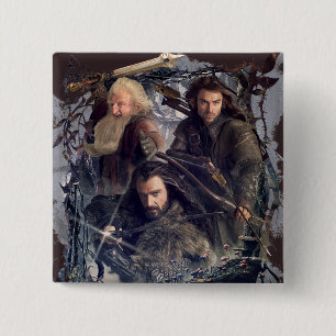 Chapa Cuadrada Gráfico de Thorin, Kili y Balin