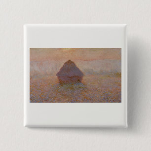 Chapa Cuadrada Grainstack de Claude Monet, Sun in the Mist (1891)