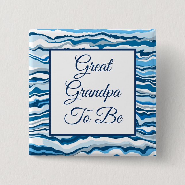 Chapa Cuadrada Gran Abuelo para ser | Baby Shower de Boy (Anverso)