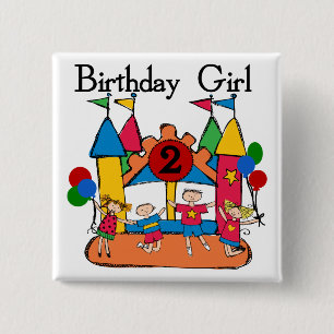 Chapa Cuadrada Gran Chica 2º cumpleaños camisetas y regalos