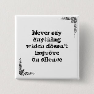 Chapa Cuadrada Gran frase simple fresca de tao de la filosofía d