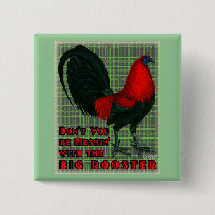 Chapa Cuadrada Gran Gallo Rojo