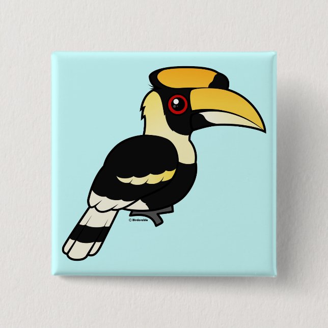 Chapa Cuadrada Gran Hornbill (Anverso)