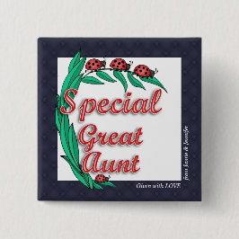 Chapa Cuadrada Gran tía especial personalizada Ladybugs