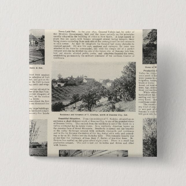 Chapa Cuadrada Granjas de Sonoma, California (Anverso)